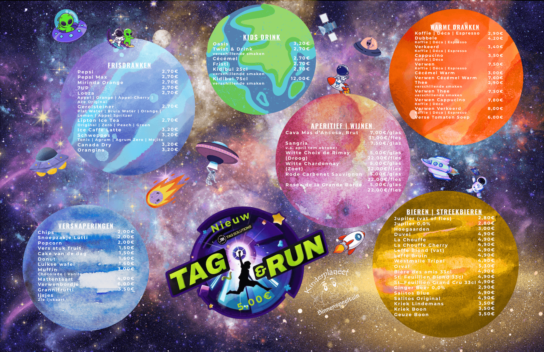 Binnenspeeltuin Kinderplaneet Menu kaart pagina 1 Binnenspeeltuin Kinderplaneet Menu kaart pagina 1